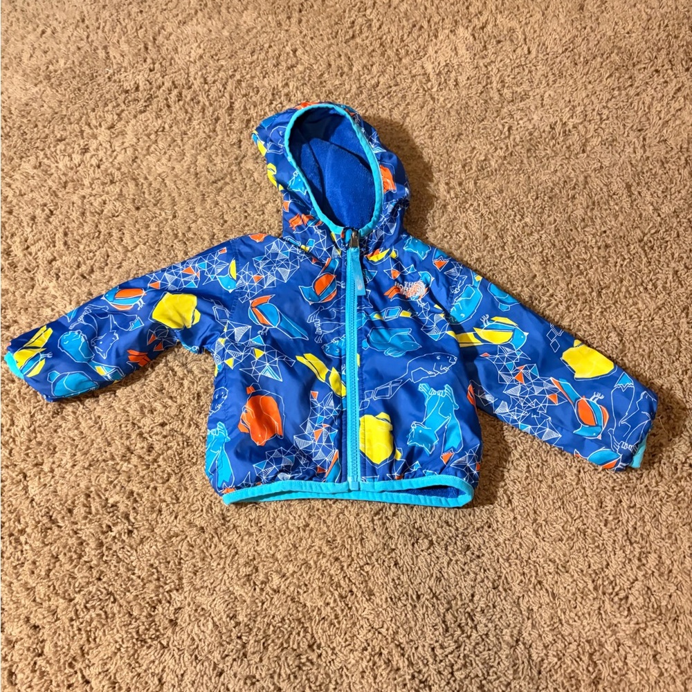 The North Face Kids' Blue and Orange Patterned Jacket